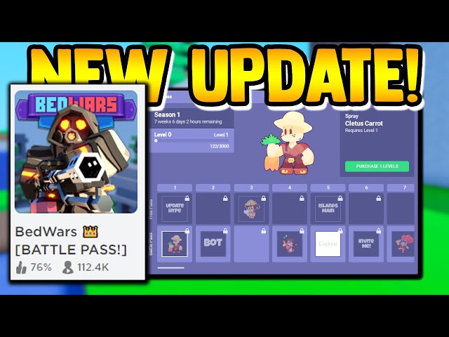 Roblox BedWars on X: Season 2 is live!! 🎃 5 new Battle Pass kits! 💰 Item  Shop expansion 🏃‍♀️ Potions 💎 Diamond generator upgrades 🖼 21 new sprays  📝 24 new lobby