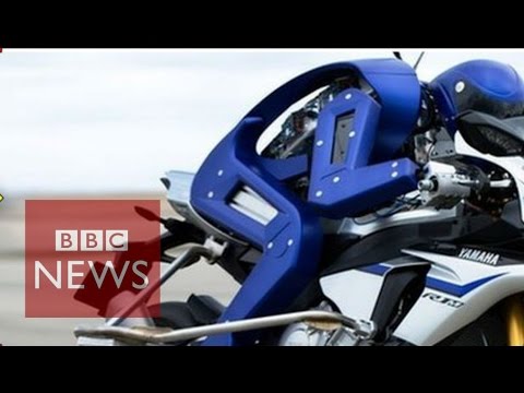 Yamaha robot rides high-speed racing motorcycle - BBC News - YouTube