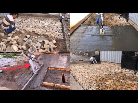 كيفية رص الحجر لمنع هبوط الارضية و حماية الاسمنت المسلح