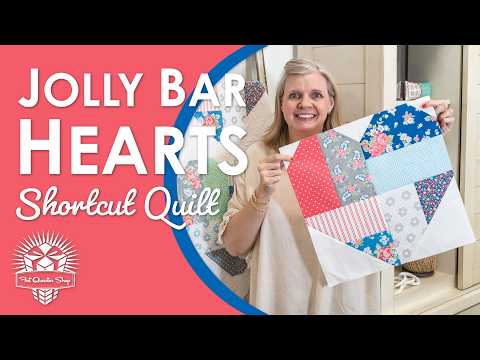 The Cutest Door Quilt Ever! 💖 Easy Jolly Bar Hearts Door Banner | Jolly Bar Quilt