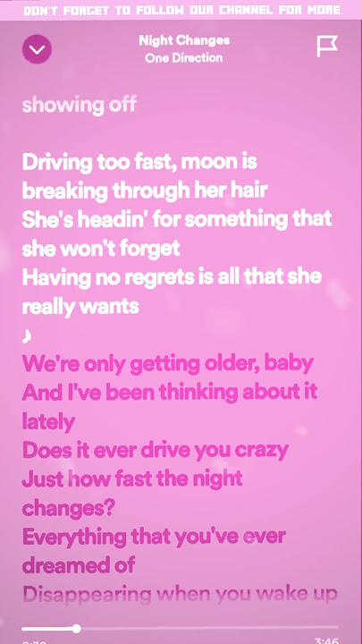 One Direction - Night Changes (Speed Up/Lyrics)