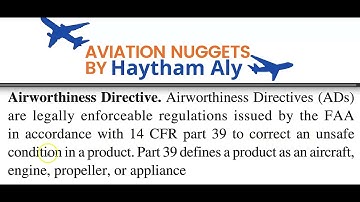 What is meant by Airworthiness directives (AD) #aviation_nuggets by @Haytham_Aly  #pilots #aircraft