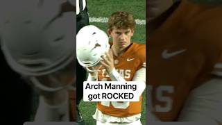 Texas fans were booing after Arch Manning got hit so hard that his helmet flew off