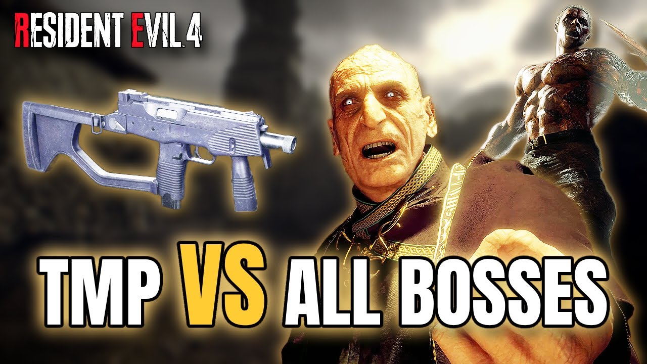 Resident Evil 4 - Max Level TMP VS ALL BOSSES | Professional Difficulty - No Damage