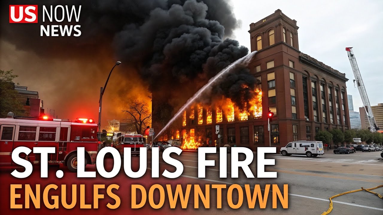 St. Louis Fire: Downtown Buildings Engulfed in Flames