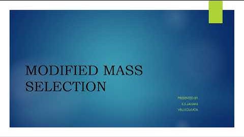 Modified Mass Selection | Plant Breeding | B.Sc Agriculture