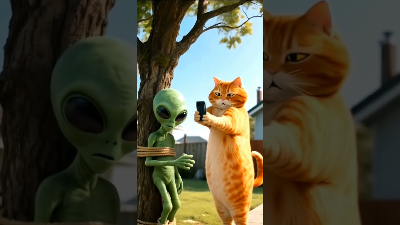 "Fat Cat Captures Alien! 😂📱
