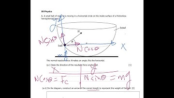 IB Physics-A small ball of mass m is moving in a horizontal circle  hemispherical bowl.