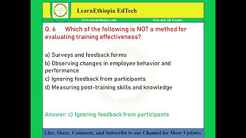 Training for Capacity Development | Model Exit Exam Questions for RDAE Exit Exam