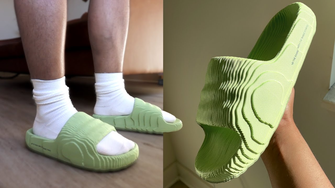 semanal Regularidad cerebro Adidas Adilette 22 Slides Magic Lime | review, sizing & on feet - YouTube