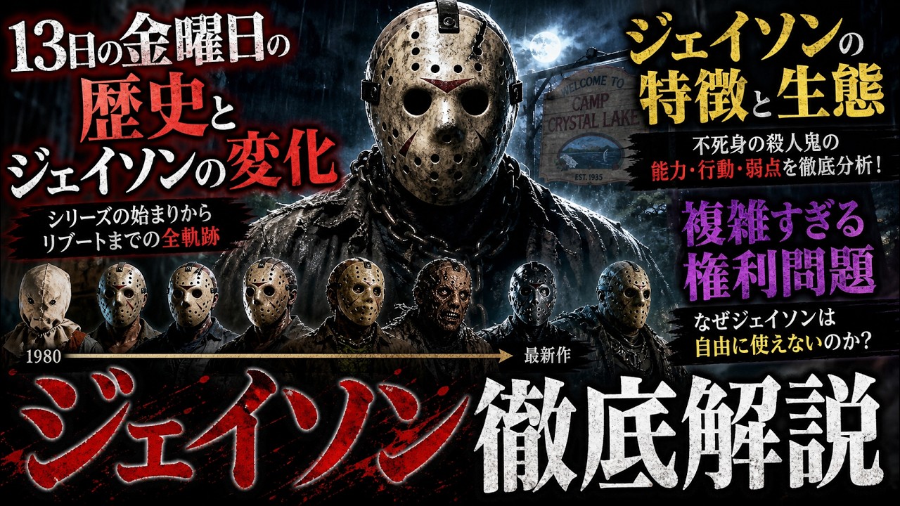 「ジェイソン・ボーヒーズ徹底解説」13日の金曜日の歴史を追いながら最も有名なキラーアイコン、ジェイソンを徹底解説【キャラクター解説】
