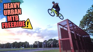 HEAVY URBAN MTB FREERIDE AND RIDING NEW BIKE PARK FEATURES!