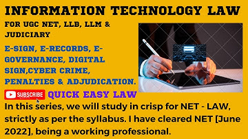 INFORMATION TECHNOLOGY ACT, FOR UGC NET - LAW, LL.B & LL.M.