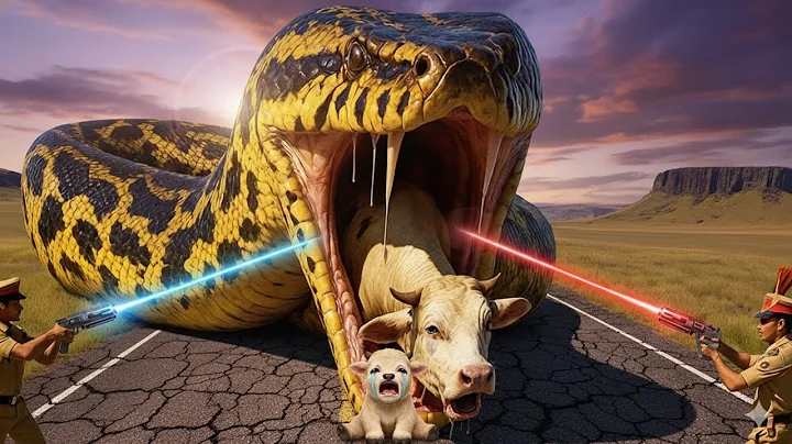 Brave Heroes Saves White Mother Cow from Giant Python Terrifying Attack