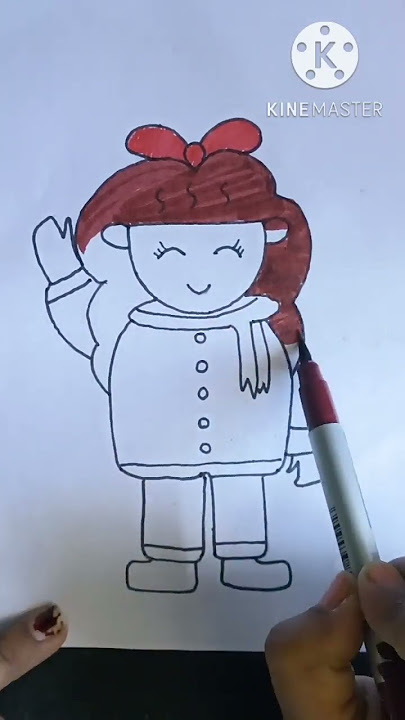 How to draw a cute little girl | gil drawing easy #shorts #trending #satisfying #art #girl #art