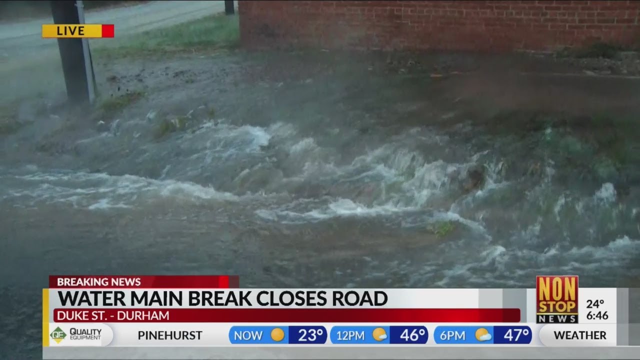 Water main break shuts down N. Duke Street - YouTube