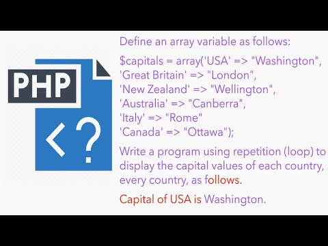 PHP | Write Program Using Repetition To Display Capital Value Of Each Country