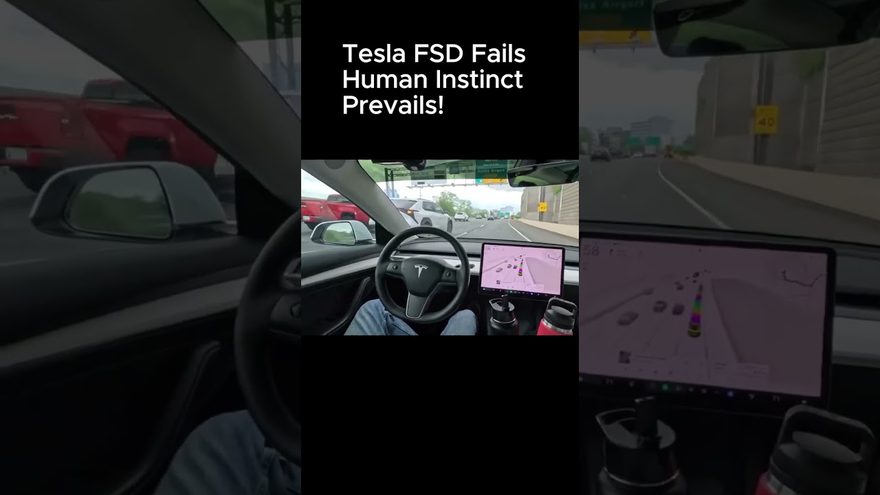Human Reflex Saves the Day in Tesla FSD Near-Crash!