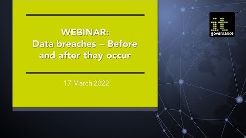Data Breach Response - Before and After They Occure (webinar)