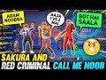 Sakura And Red Criminal🔥 Called DJ Adam Noob😡 || आजा 1 vs 2 में || Garena Free Fire