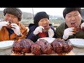 가마솥에 튀긴 통닭에 직접 만든 매콤한 양념 쓱~양념통닭(Fried chicken with Korean chili sauce) 요리&먹방!! - Mukbang eating show