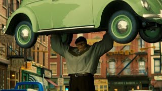 Ben The Thing Lifts The Car Scene Fantastic Four: First Steps 2025