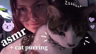 ASMR massaging ur head while my cat purrs in the background (fluffy mic attention + visual triggers)