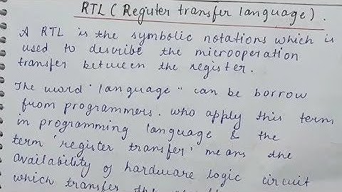 UNIT - 1 | Register Transfer Language ( RTL) | 4th Semester | COA | RGPV |