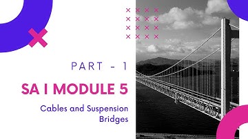 CE202 Structural Analysis I - Module 5 - Cables and Suspension Bridges - Part 1