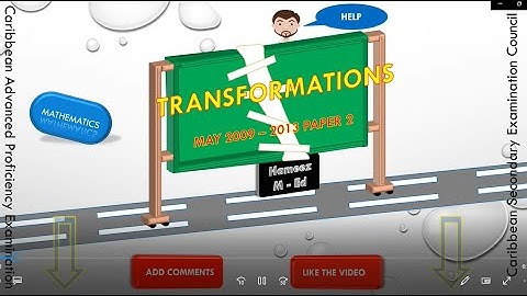 Maths CSEC Transformations PPQs May 2009 to 2013