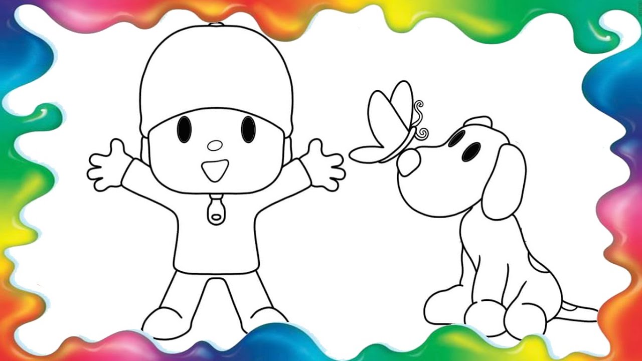 Desenhar E colorir Pocoyo E Loula 👶🐶 Desenhos Para Crianças 