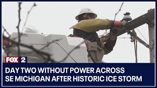 Day two without power across SE Michigan after historic ice storm