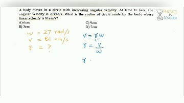 MDCAT 2017 MCQ: Calculation of radius of a circular path from linear and angular velocity