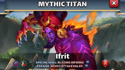 Empires Puzzles : Mythic titan hits (Efrit) using various teams
