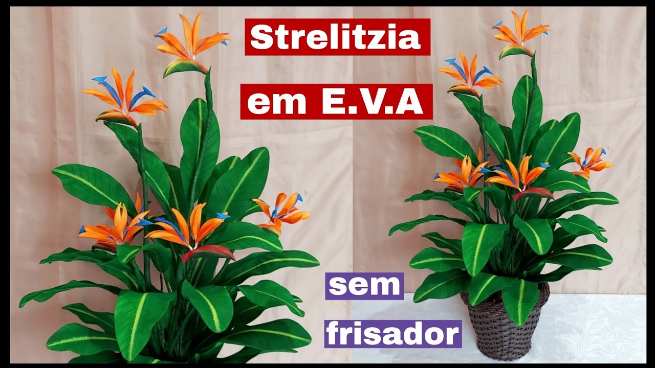 Flôr strelitzia ou ave do paraíso, em E.V.A, sem frisador - Arranjo de chão
