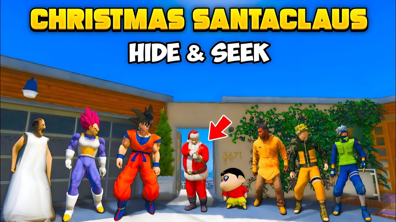 Franklin & Shinchan Playing Christmas SantaClaus Hide and Seek in GTA 5!