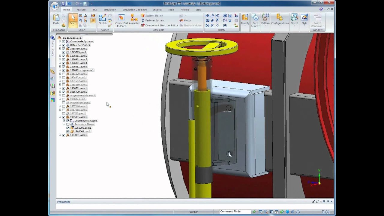 Solid Edge ST5 Assembly - YouTube