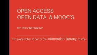 Open access data: How to locate openly-available data and resources on the web