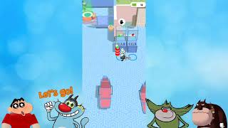 Oggy And Jack Playing Monster Rush Game 😱 With Bob And Shinchan 🤣 Oggy Game screenshot 3