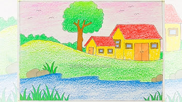 Vẻ đẹp cuộc sống trong tác phẩm mĩ thuật | Vẽ cảnh đẹp quê hương | Vẽ phong cảnh quê hương