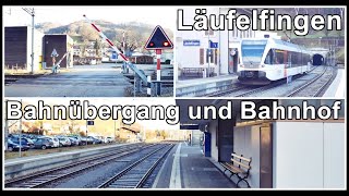 Kleiner Bahnhof und Bahnübergang bei Läufelfingen, Basel-Landschaft , Schweiz 2020