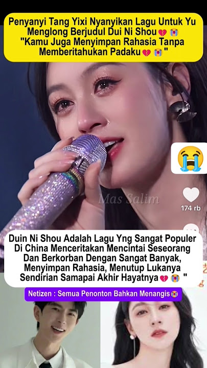 tang yi nyanyikan lagu untuk yu menglong #tangyi #tangyixin #yumenglong