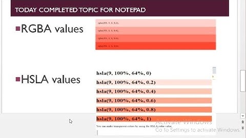 Transparent Alpha values for hsla and rgba with notepad lesson-5:3 (part-2)