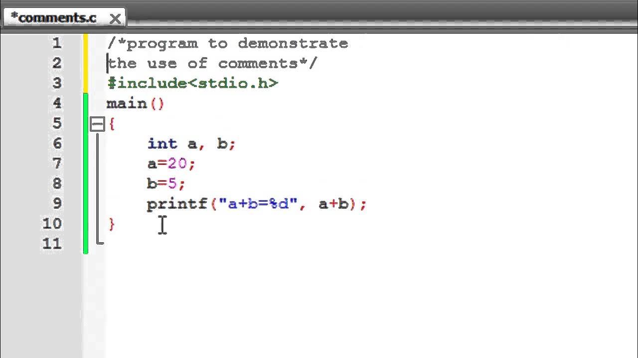 C programming tutorial 4 comments newline escape sequence