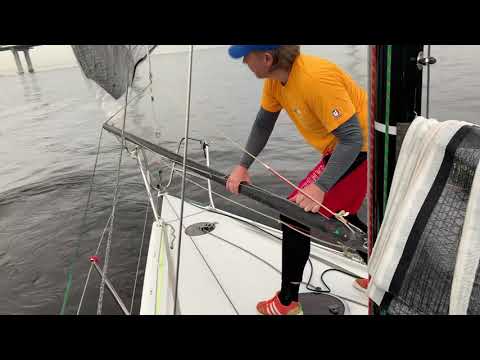 Asymmetrical sail gybe