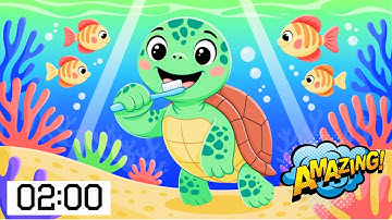 Brush Like A Turtle Toothbrushing Song for Kids | Sea Turtle Magic Toothbrush Timer