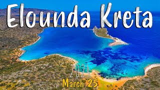 Elounda Crete, walk, drive, drone, 4k, Greece 2024