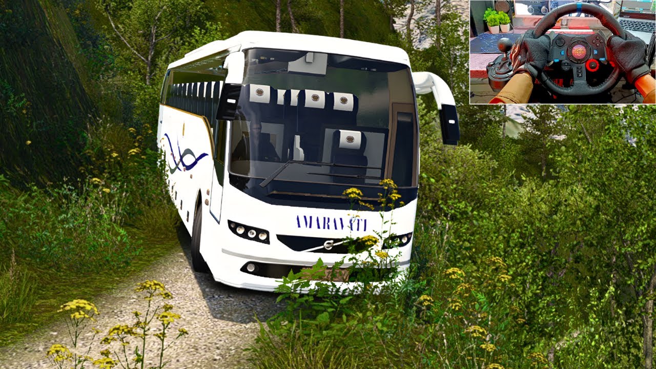 Driving Volvo B11R on Peru Death Road in ETS2 with Logitech G29 | Extreme Bus Challenge 🚌💀