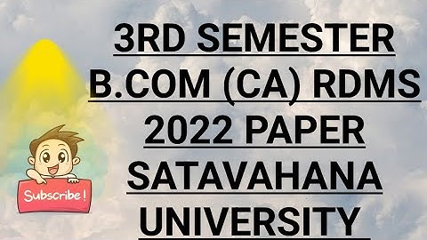 3rd semester b.com(ca) RDMS 2022 paper SATAVAHANA UNIVERSITY 👍🏻👆🤝