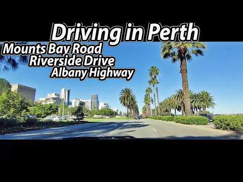 Driving pass Perth Downtown CBD, From Nedlands to Vic Park | Perth, Western AUSTRALIA